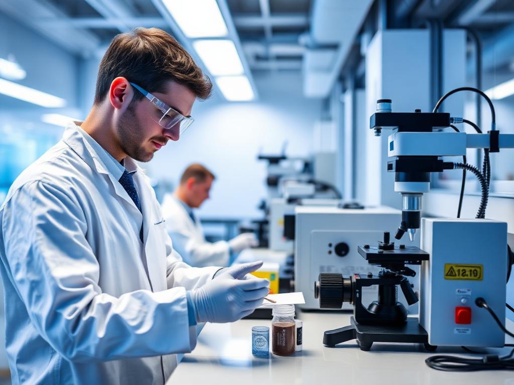 Lab Technician Testing Substrates